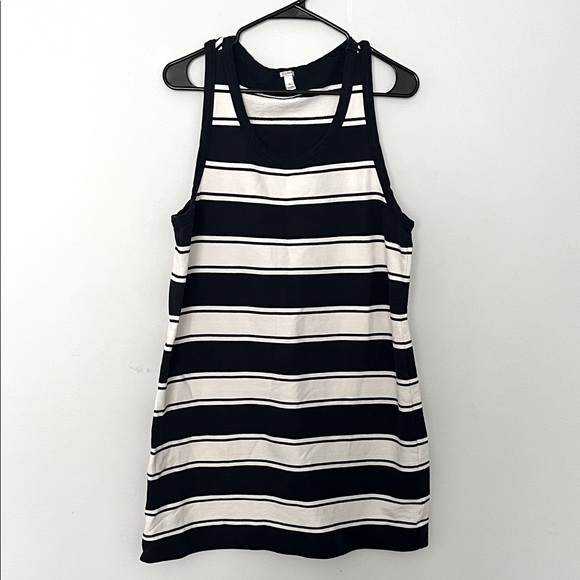 Striped Sleeveless Dress - Blue and White - Picture 1 of 3